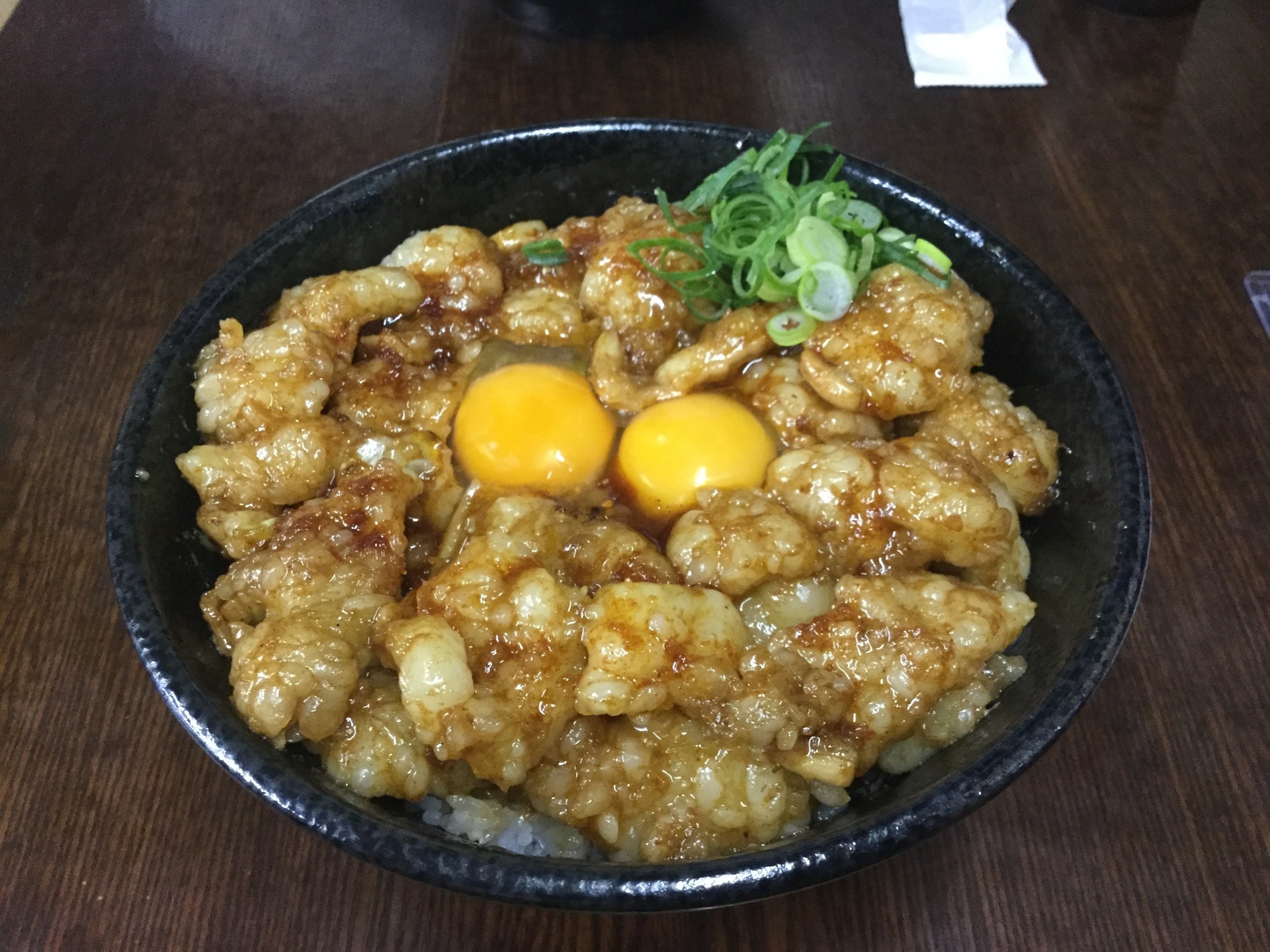 杉本食堂 超絶デカ盛りホルモン丼 武庫川 にんにく入れたらなんでもうまい